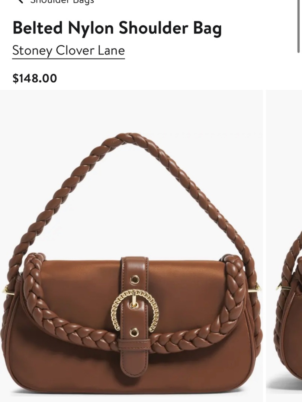 Stoney Clover Lane Brown Braided-Handle Shoulder Bag